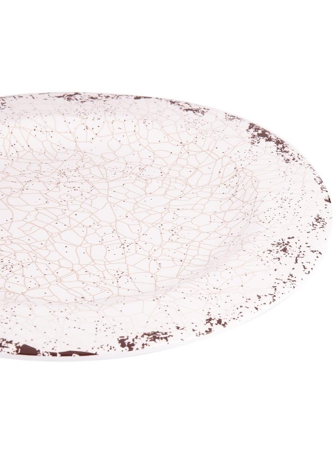 AKDC M/Mine Round Platter L(28cm) xW(28cm) xH(2cm) White With Golden Brown - Image 3