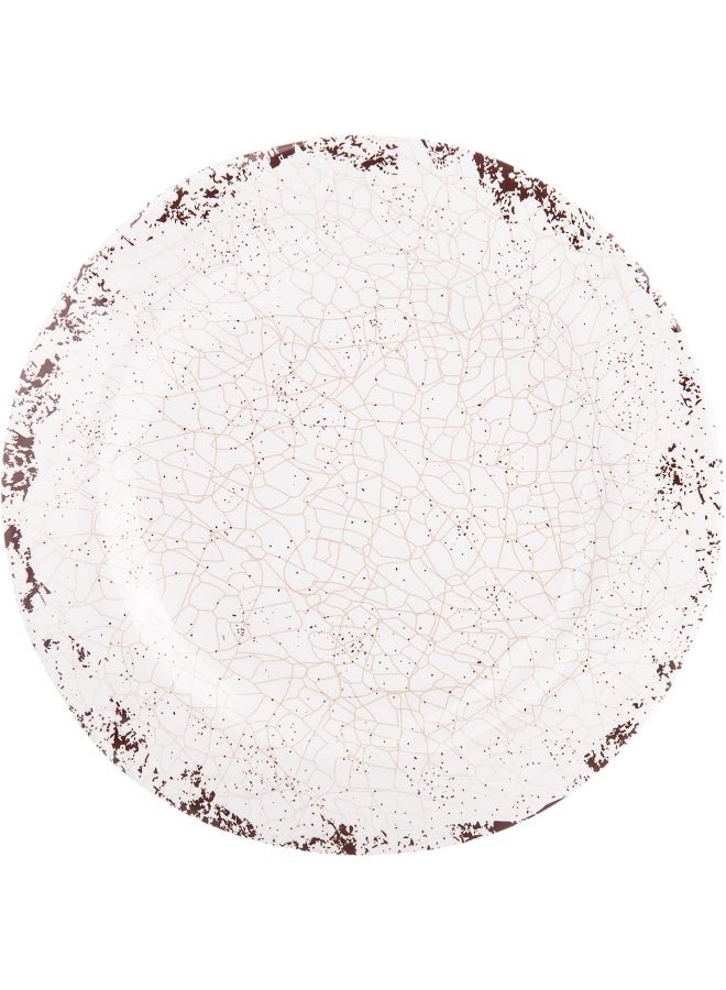 AKDC M/Mine Round Platter L(28cm) xW(28cm) xH(2cm) White With Golden Brown - Image 2