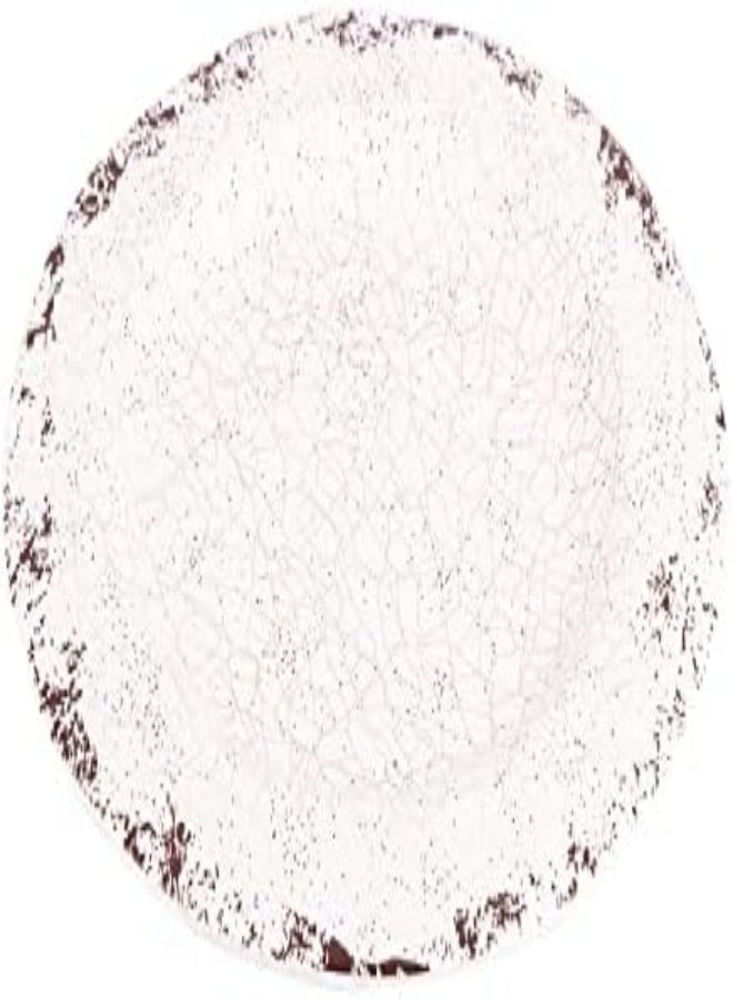 AKDC M/Mine Round Platter L(28cm) xW(28cm) xH(2cm) White With Golden Brown - Image 4