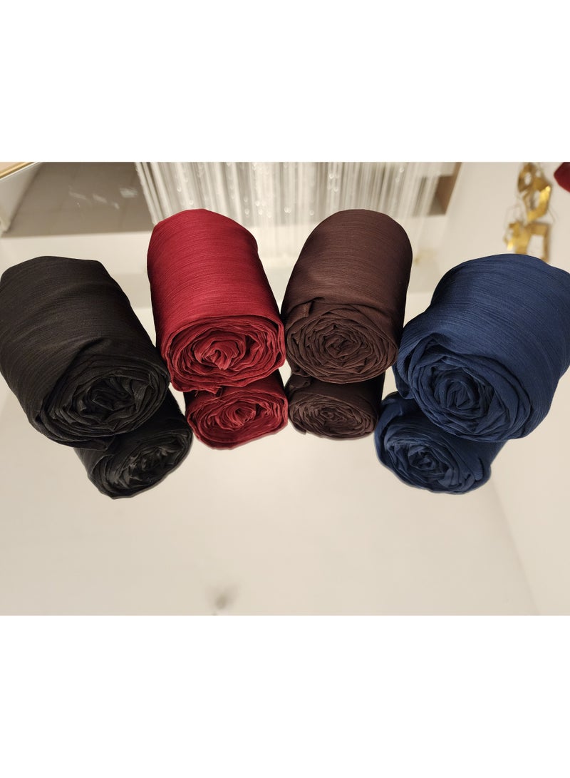 Maple's Pleated Muna Satin Hijab box (Pack Of 4pcs)  - Image 1