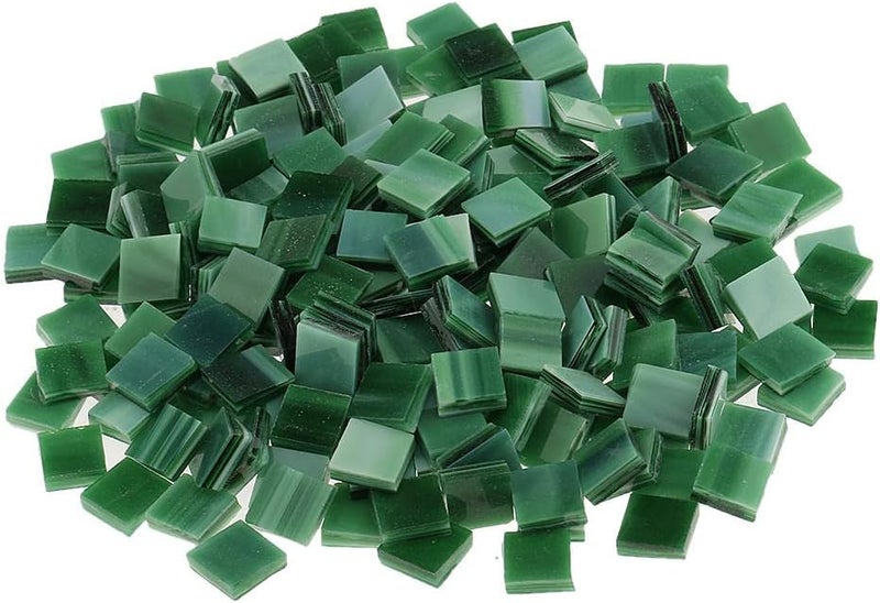 klarako 250pcs Vitreous Glass Mosaic Tiles Pieces For Arts DIY Craft 10x10mm Many Color klarakoGreen - Image 4