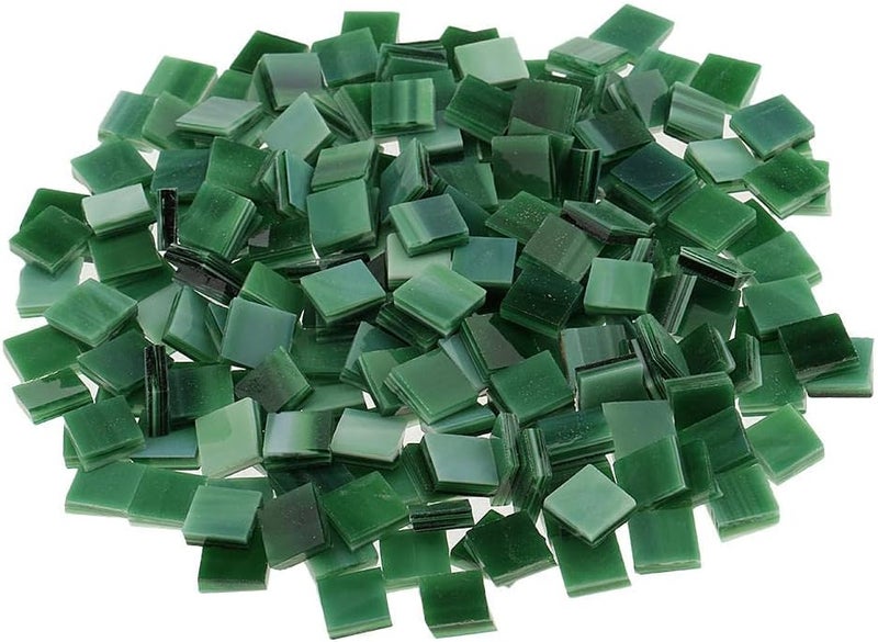 klarako 250pcs Vitreous Glass Mosaic Tiles Pieces For Arts DIY Craft 10x10mm Many Color klarakoGreen - Image 2