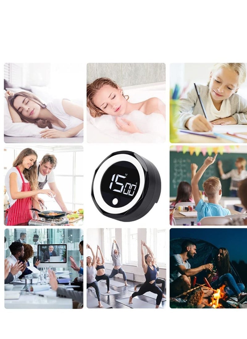 Y&D - Digital Kitchen Timer - Magnetic Countdown Countup with Large LED Display, Volume Adjustable, Easy for Seniors and Kids to Use, 99 Minutes timer Cooking Learning Meeting Yoga (Black) - Image 1
