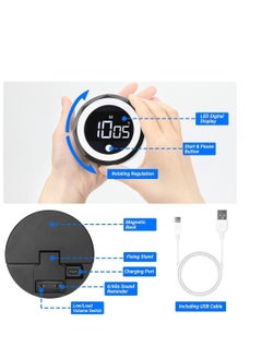Y&D Digital Kitchen Timer - Magnetic Countdown Countup with Large LED Display, Volume Adjustable, Easy for Seniors and Kids to Use, 99 Minutes timer Cooking Learning Meeting Yoga (Black)  - Image 2