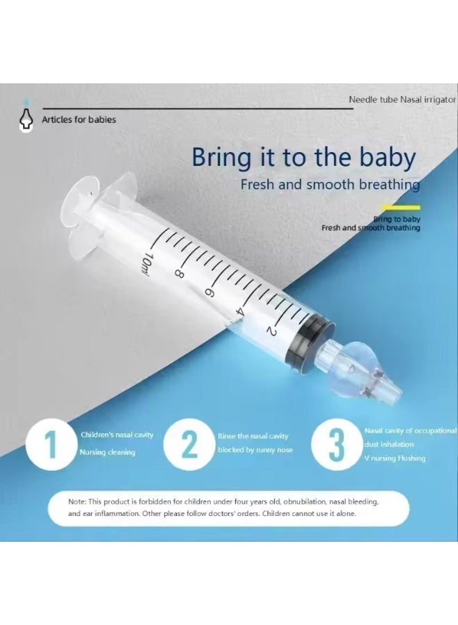 جونيس **3 قطع شفاط أنفي للرضع مع محقنة - منظف أنف للأطفال - غسول أنف لالتهاب الجيوب الأنفية - جهاز غسل الأنف للرضع والأطفال سعة 10 مل - Image 4