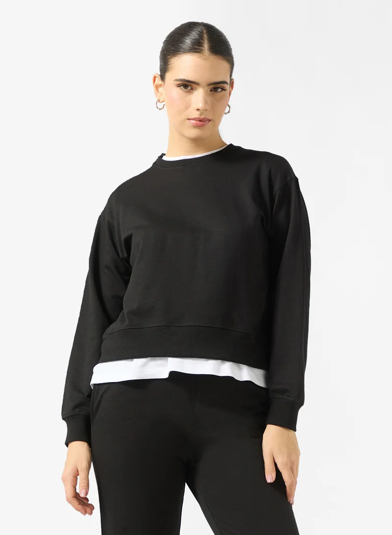 جينجر بيسيكس Crew Neck Sweatshirt & Sweatpant Set