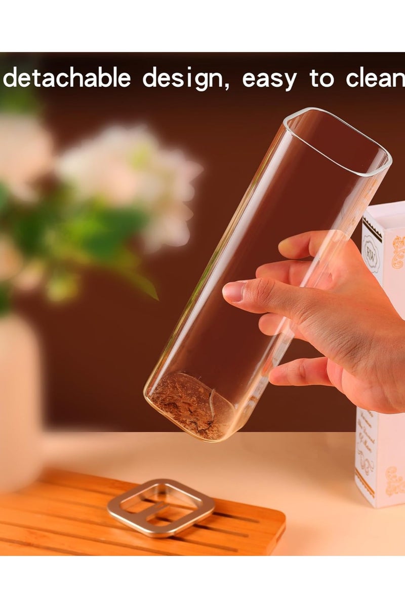 حامل أعواد البخور [مضاد لتناثر الرماد]، حامل مبخرة عصري مع مصيدة رماد زجاجية قابلة للإزالة، للديكور المنزلي والتأمل واليوغا - Image 2