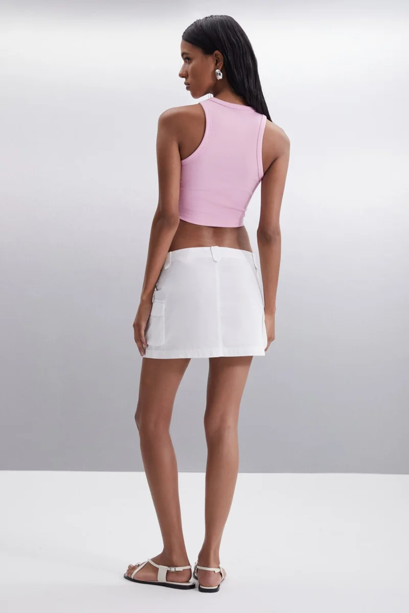 GRIMELANGE Denısa Women 100% Cotton Skirt White Skirt
