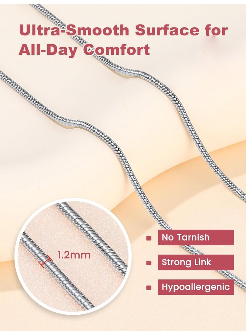 جوليا ستور قلادة أنيقة وعصرية رفيعة من الفولاذ المقاوم للصدأ مطلية بالذهب الأبيض على شكل ثعبان سلسلة متعرجة للنساء قلادة كلاسيكية للنساء، قلادة سلسلة بسيطة رقيقة ودقيقة - Image 2