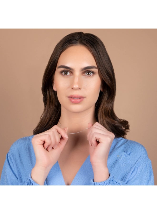 جوليا ستور قلادة أنيقة وعصرية رفيعة من الفولاذ المقاوم للصدأ مطلية بالذهب الأبيض على شكل ثعبان سلسلة متعرجة للنساء قلادة كلاسيكية للنساء، قلادة سلسلة بسيطة رقيقة ودقيقة - Image 5