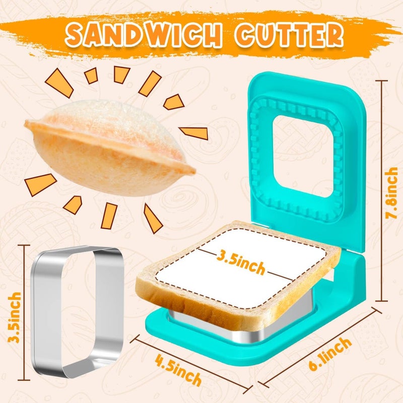 GLSY Metal Sandwich Cutter and Sealer - Round Crustless Sandwich Cutter for Peanut Butter and Jelly‌ Sandwich Maker, PB&J Snacks Party Food Prep - Image 2