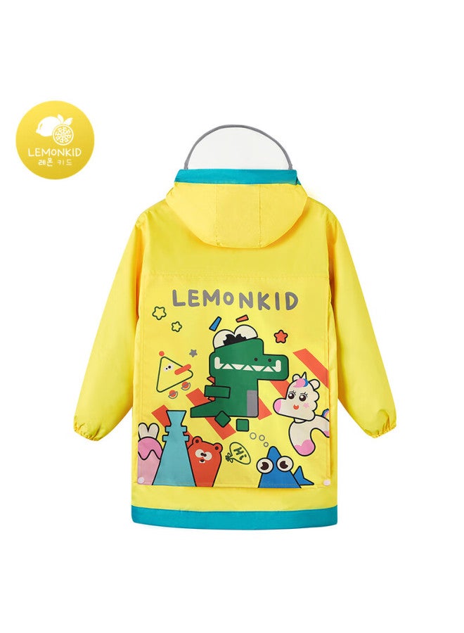 Lemonkid Children's Raincoat For Boys And Girls, Elementary School Students' Rain Poncho With Backpack Space For School, Yellow Alternative Dimension Collection L - Image 3