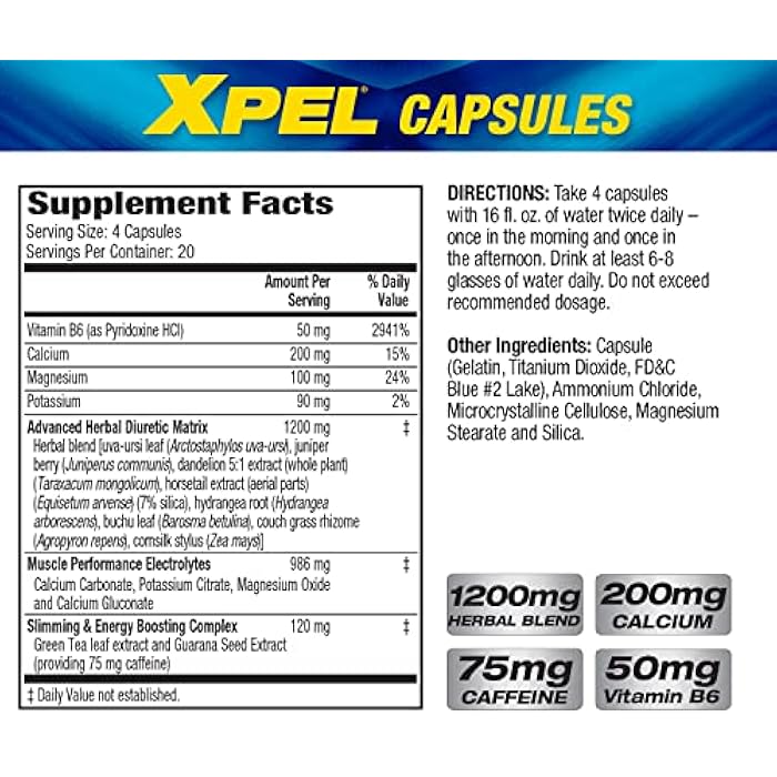 Maximum Human Performance MHP Xpel Maximum Strength Diuretic Capsules, 80 Count (Pack of 2) (Packaging May Vary) - Image 3