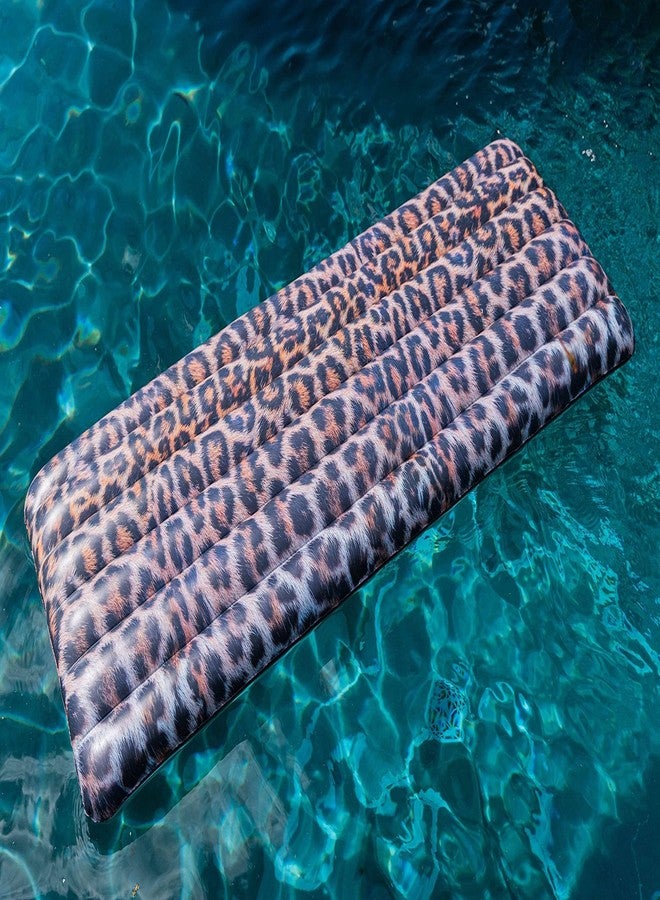 PoolCandy Safari Collection Deluxe Leopard Print Pool Raft 74" - High Resolution Photo RealPrint Technology - Image 4