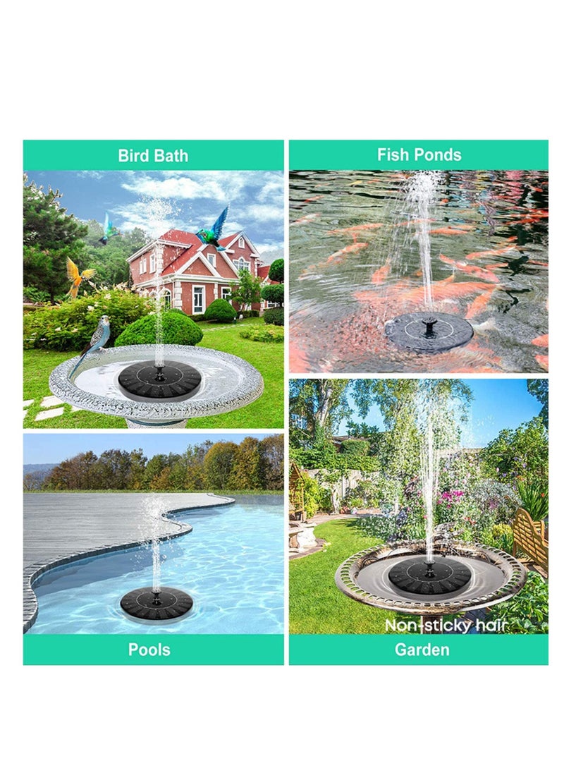 Y&D - Solar Fountain Pump 1.5W Water with 8 Nozzles Powered Feature Pump for Pond Garden Bird Bath Fish Tank Pool Garden Decoration Outdoor Pool Floating - Image 1