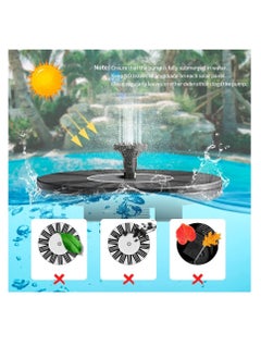 واي آند دي Solar Fountain Pump, 1.5W Water with 8 Nozzles, Powered Feature Pump for Pond Garden, Bird Bath, Fish Tank, Pool, Garden Decoration, Outdoor Pool Floating  - Image 2