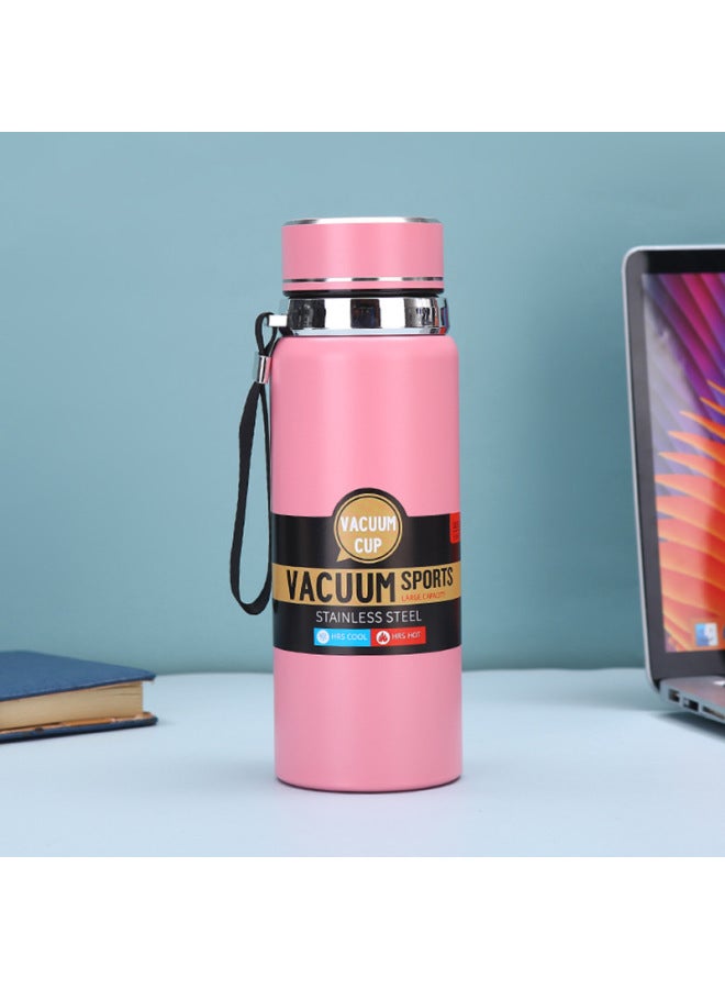 Pink 316 Stainless Steel Thermos Cup Rope Tea Separation Sun Pot Outdoor Portable Sports Climbing Pot