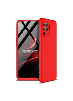 HuHa Case Cover For OPPO A94 / F19 Pro / Reno5 F / Reno5 Lite GKK Three Stage Splicing Full Coverage PC Protective Case Red 