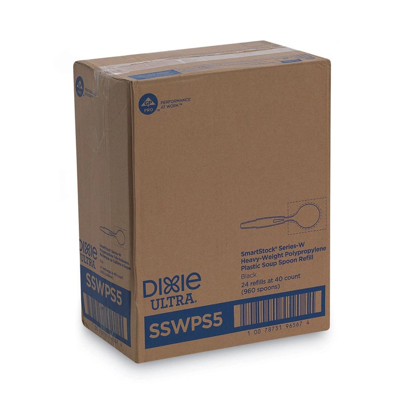 Dixie Sswps5 Smartstock Wrapped HeavyWeight Cutlery Refill Soup Spoon Black 960Carton