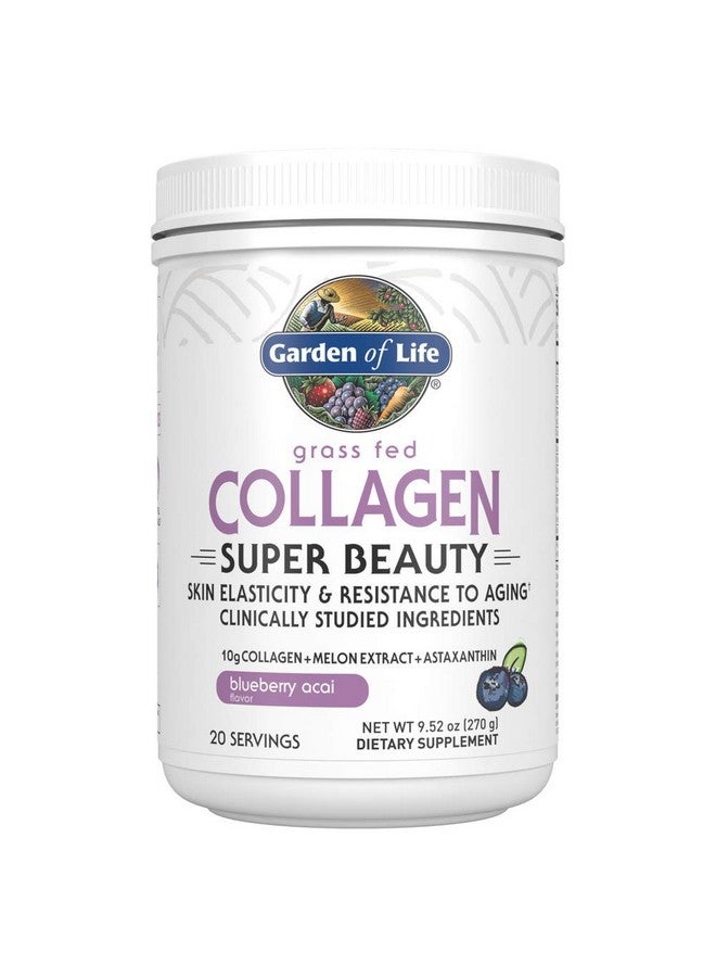 Garden of Life Garden of Life Grass Fed Collagen Super Beauty Powder - Blueberry Acai, 20 Servings, Collagen Powder for Women Skin Hair Nails Joints, Collagen Peptides Powder, Collagen Protein, Collagen Supplements  - Image 1