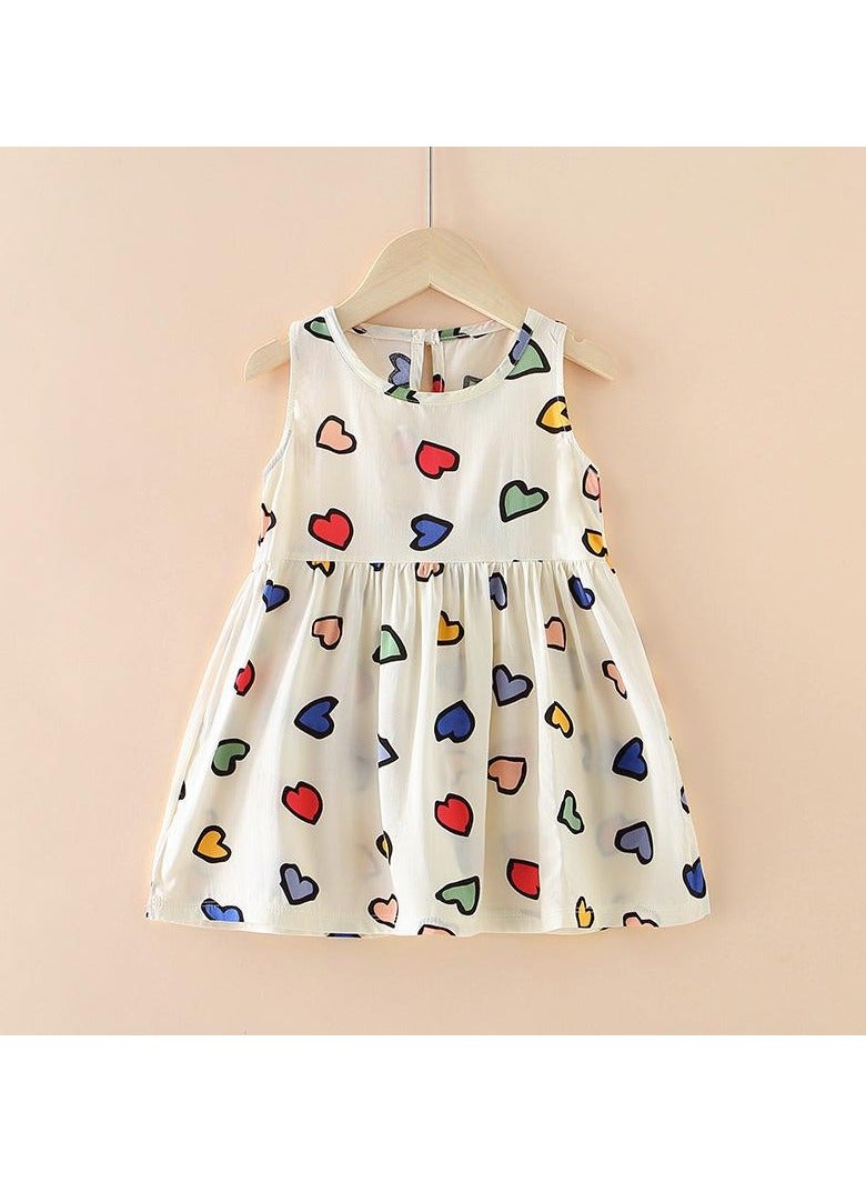 Loquat Girls' Cool Cotton Silk Dress in Summer 1pcs - Image 1