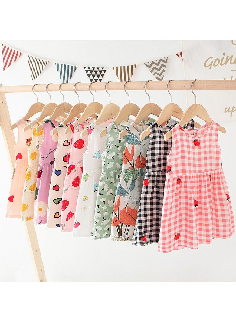 Loquat Girls' Cool Cotton Silk Dress in Summer 1pcs - Image 2