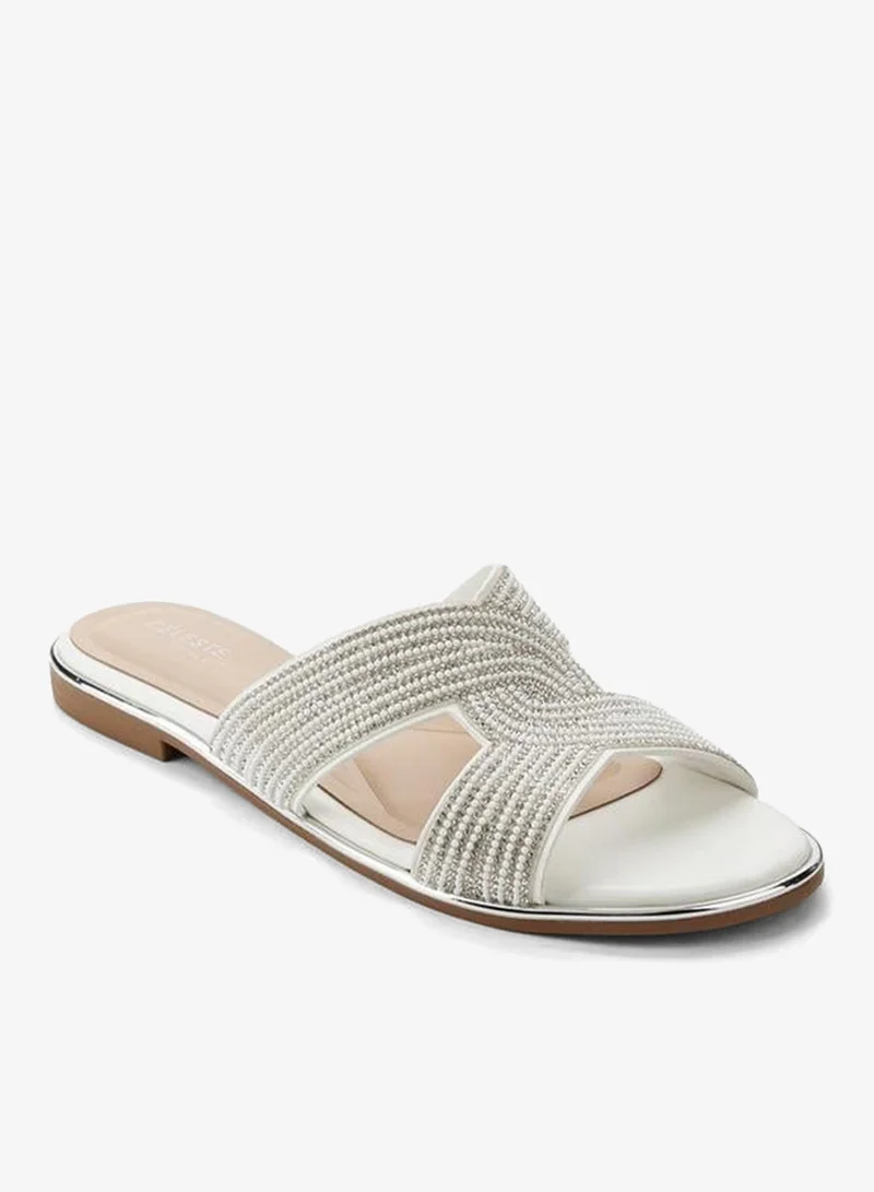 Celeste Women Stone Embellished Slide Sandals