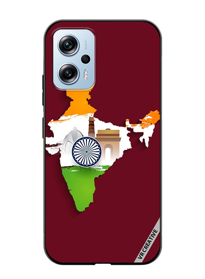 VR CREATIVE Protective Case Cover For Xiaomi Poco X4 GT India Map Design Multicolour - Image 1
