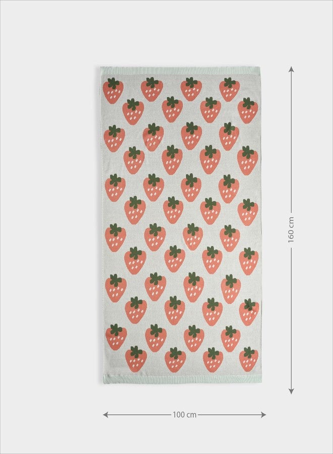 Mi Arcus Fruits Print Premium Cotton Soft Blanket for 2-6 Y, 160x100 CM - Sea Green - Image 3