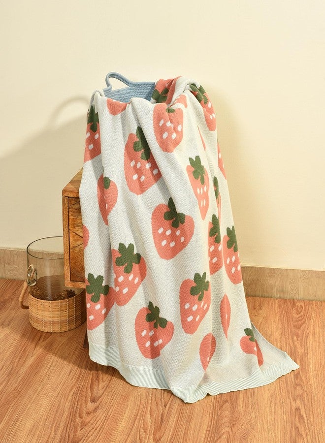 Mi Arcus Fruits Print Premium Cotton Soft Blanket for 2-6 Y, 160x100 CM - Sea Green - Image 1