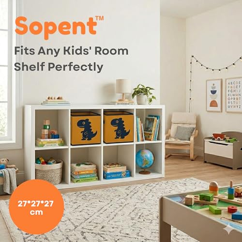Sopent Toy Organiser for Kids Room – Foldable Fabric Storage Basket, Baby Toy Box, Organizer, Kids Toys Basket for Storage, 10.6 Inch - Image 4
