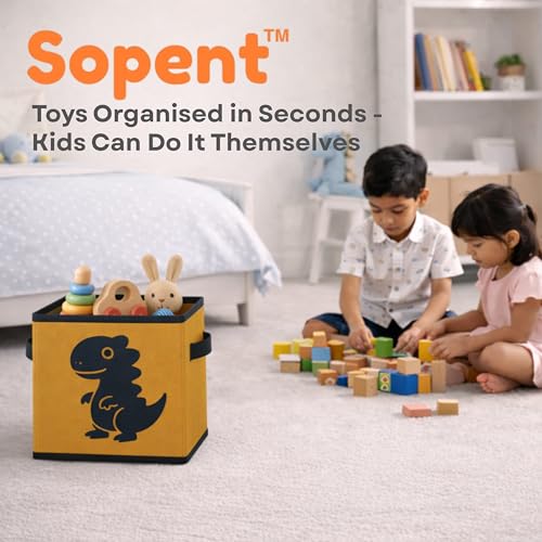 Sopent Toy Organiser for Kids Room – Foldable Fabric Storage Basket, Baby Toy Box, Organizer, Kids Toys Basket for Storage, 10.6 Inch - Image 2