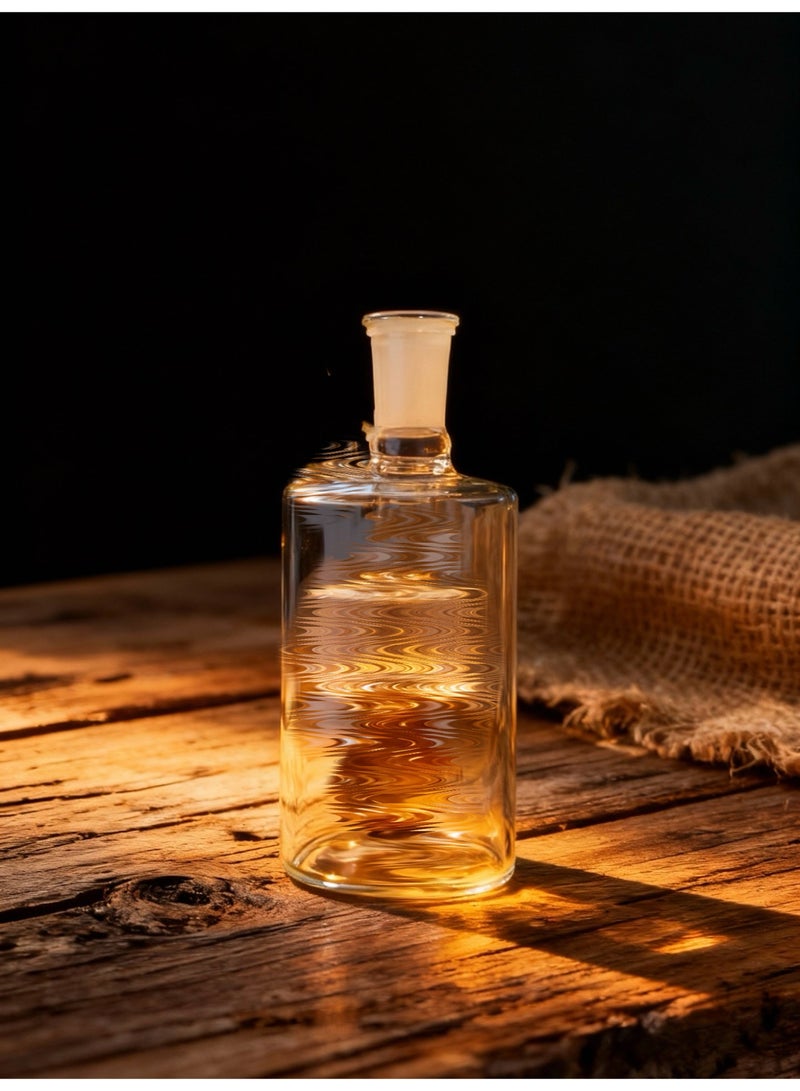 Premium Heat Resistant Glass Oil Lamp, glass bottle for Long lasting Use  (Random Color)