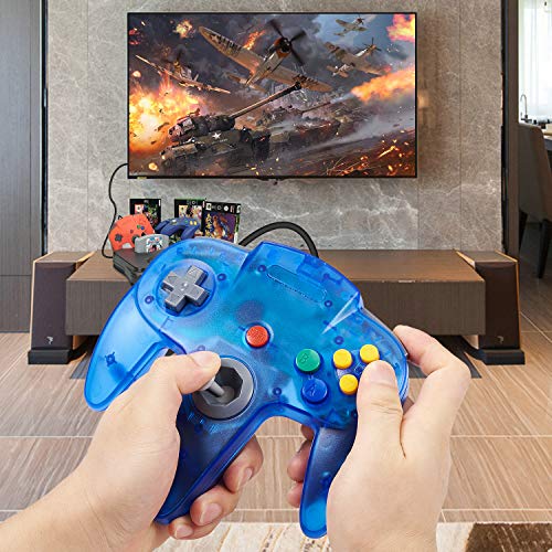 miadore 2 Pack Classic N64 Controllers (Jungle Green/Blue) Bundle with 2 Pack 6FT N64 Controller Extension Cable - Image 4
