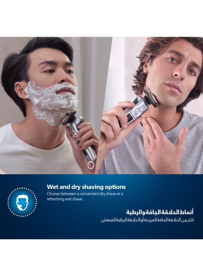 Philips Shaver SP9871/22,S9000 Prestige Wet & Dry Electric Razor,Smart SkinIQ Tech for a Close, Comfortable Shave,Flexible Heads, Wireless Charging,60min Cordless, Travel Case Included Carbon Grey - Image 4