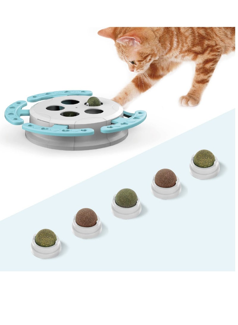SYOSI Catnip Cat Toy, Innovative Whack a Mole Toy with 5 Catnip Balls, Safe, Healthy & Edible Kitty Licking Toys, Kitten Teeth Cleaning Toys  - Image 1