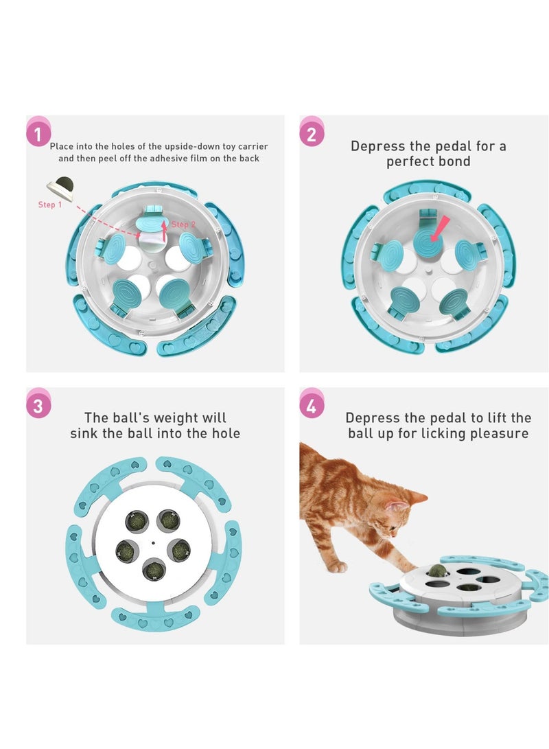 SYOSI Catnip Cat Toy, Innovative Whack a Mole Toy with 5 Catnip Balls, Safe, Healthy & Edible Kitty Licking Toys, Kitten Teeth Cleaning Toys  - Image 3