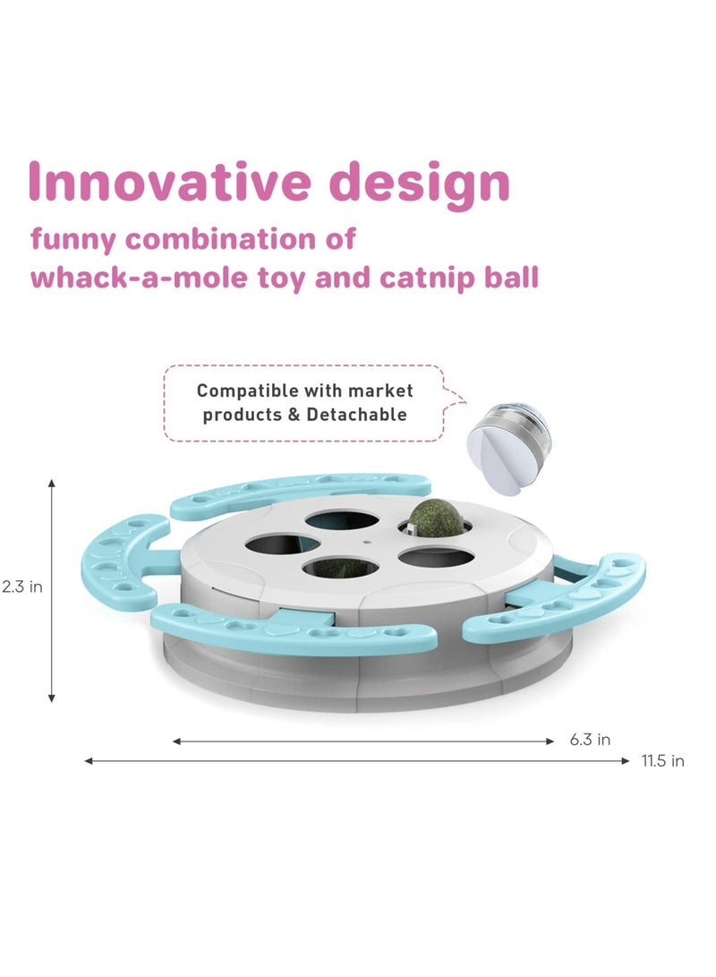 SYOSI Catnip Cat Toy, Innovative Whack a Mole Toy with 5 Catnip Balls, Safe, Healthy & Edible Kitty Licking Toys, Kitten Teeth Cleaning Toys  - Image 2