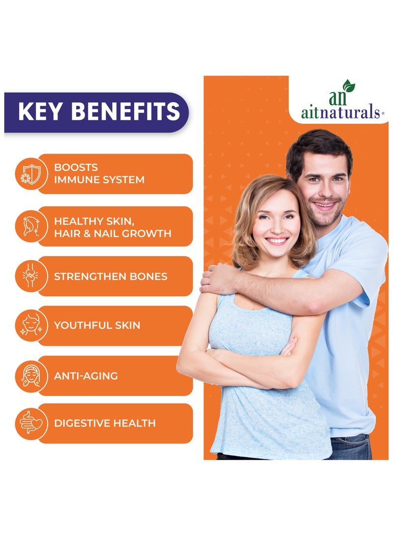 Aitnaturals Super Collagen Peptides with Vitamin C, Supports Healthy Hair, Skin, Nails - 252 Tablets - Image 4