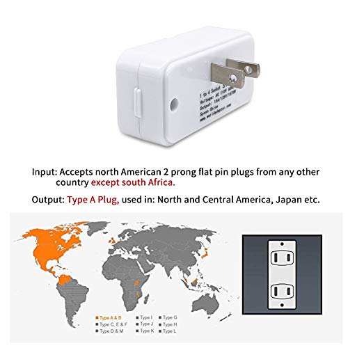 SYCON Adapter Outlet Extender, 2-Prong Mini Wall Plug, Multi Outlet Splitter with 4 Outlets - Image 4