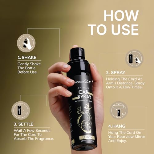 Aromahpure Musk Car Perfume Spray with Hanging Card | 100ml | Long Lasting 800+ Sprays Car Fresheners | IFRA-Compliant Fragrance &Travel Friendly Car Air Freshener| CFC Free & Fast Acting Formula - Image 5