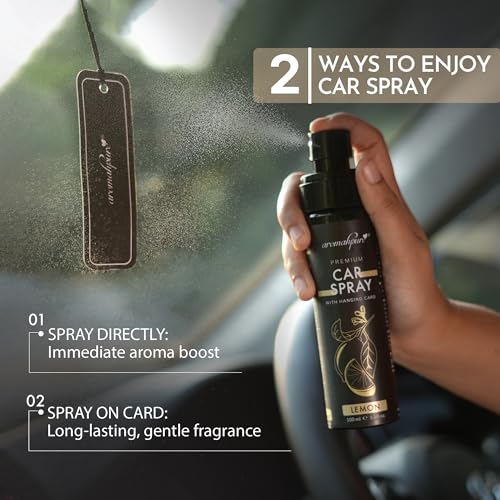 Aromahpure Musk Car Perfume Spray with Hanging Card | 100ml | Long Lasting 800+ Sprays Car Fresheners | IFRA-Compliant Fragrance &Travel Friendly Car Air Freshener| CFC Free & Fast Acting Formula - Image 2