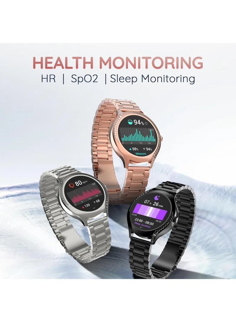 بيبل Ritz 1.19" Smartwatch for Women, HD Display, Bluetooth Calling, Female Health Monitoring, Heart Rate & SpO2 Tracking, Zen Mode, Multi-Sports Modes, Alarm & Notifications