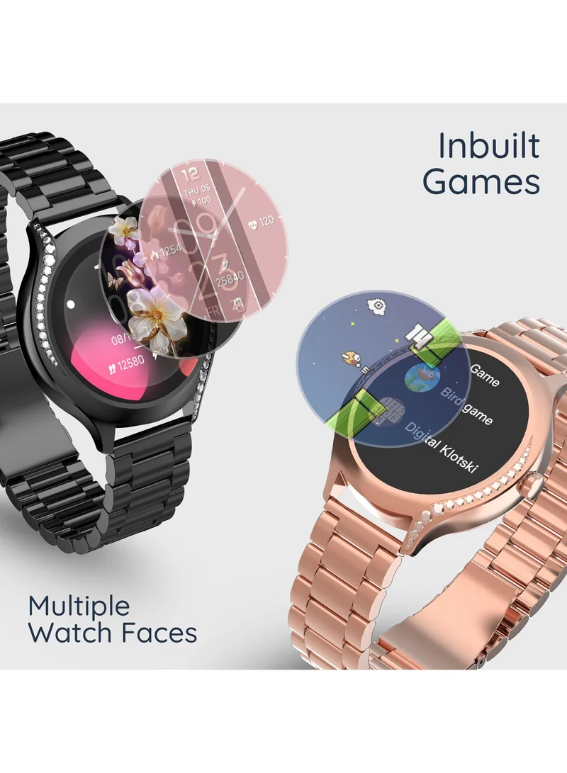 بيبل Ritz 1.19" Smartwatch for Women, HD Display, Bluetooth Calling, Female Health Monitoring, Heart Rate & SpO2 Tracking, Zen Mode, Multi-Sports Modes, Alarm & Notifications