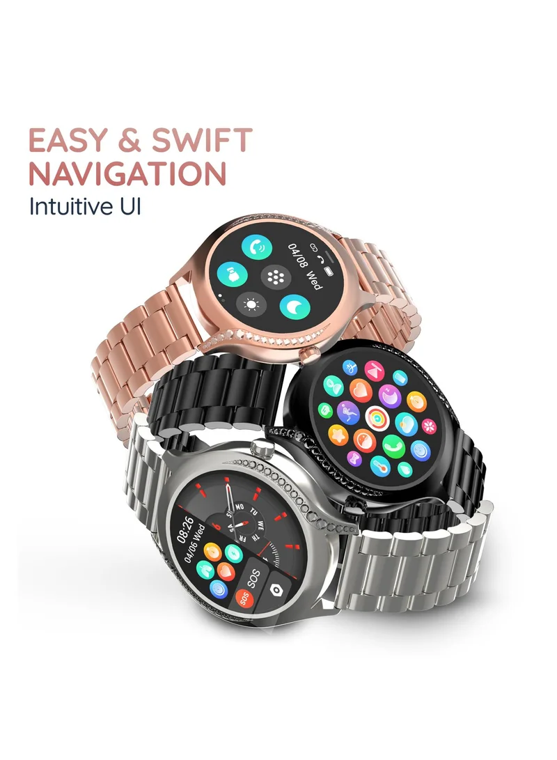 بيبل Ritz 1.19" Smartwatch for Women, HD Display, Bluetooth Calling, Female Health Monitoring, Heart Rate & SpO2 Tracking, Zen Mode, Multi-Sports Modes, Alarm & Notifications