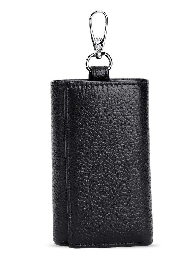 RuoFeng Keychain Key Holder Ring with 6 Hooks Snap Closure (Black) - Image 1