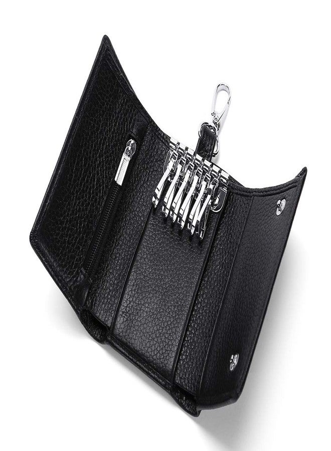 RuoFeng Keychain Key Holder Ring with 6 Hooks Snap Closure (Black) - Image 3