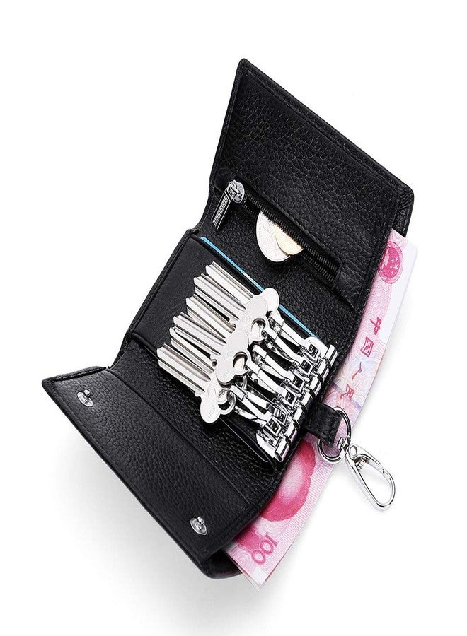RuoFeng Keychain Key Holder Ring with 6 Hooks Snap Closure (Black) - Image 2