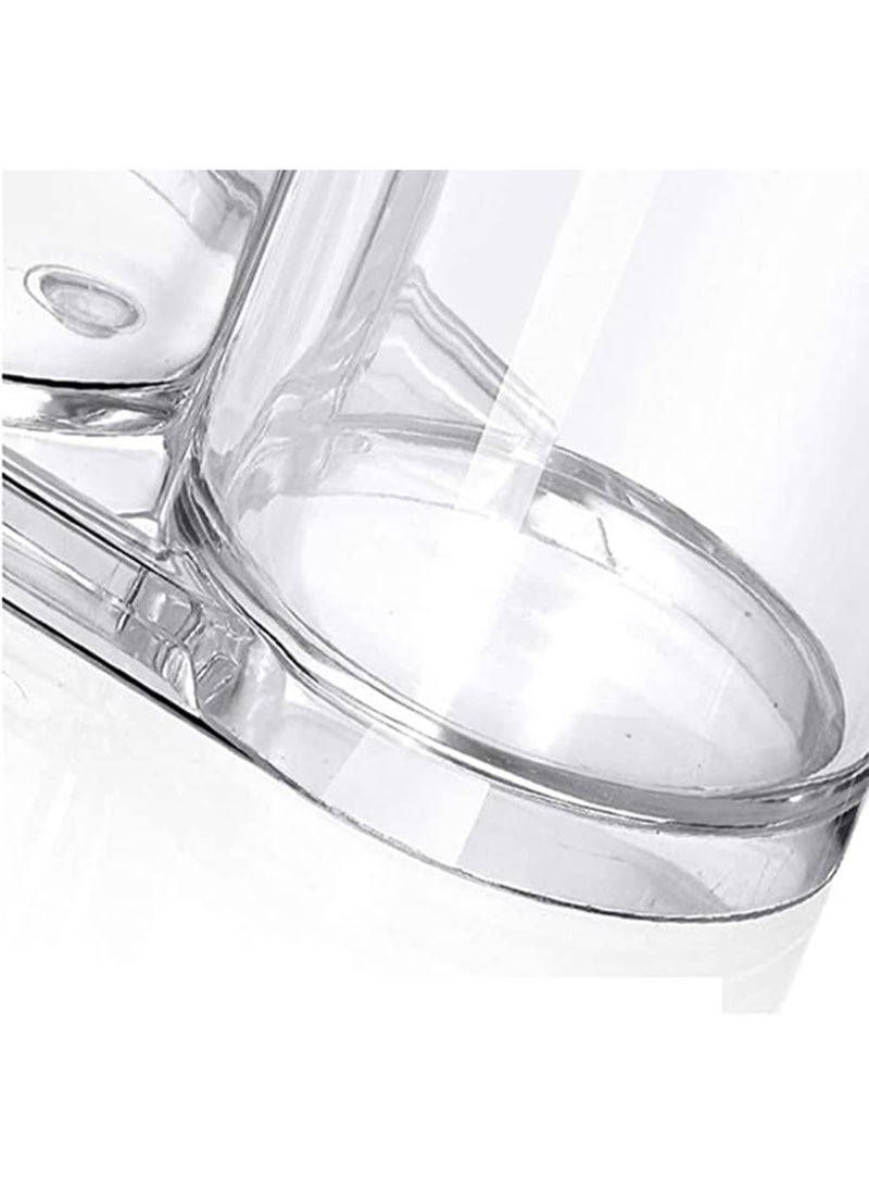 منظم اكريليك شفاف بعلبتين مع غطاء لتخزين اعواد قطن وقطن دائري واكسسوارات صغيرة حجم 15.3 سم - Image 3