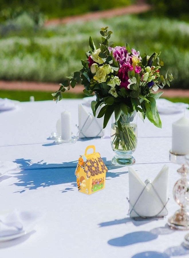 KOMBIUDA Bee Candy Boxes 10-Pack Small Treat Boxes for Baby Shower Birthday Party Supplies Portable Honey Bee Paper Boxes - Image 5